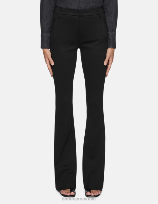 femei pantaloni lexi bootcut din jerseu V84D158 îmbrăcăminte negru DONDUP
