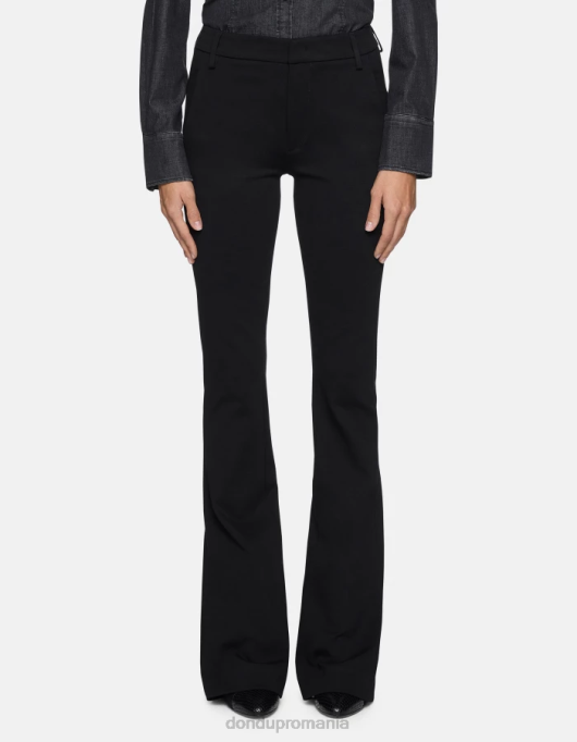 femei pantaloni lexi bootcut din jerseu V84D204 îmbrăcăminte negru DONDUP
