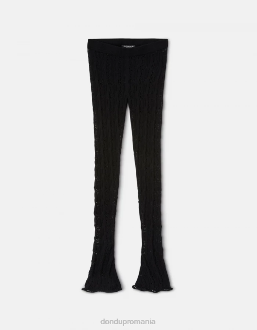 femei pantaloni super skinny din dantelă V84D172 îmbrăcăminte negru DONDUP