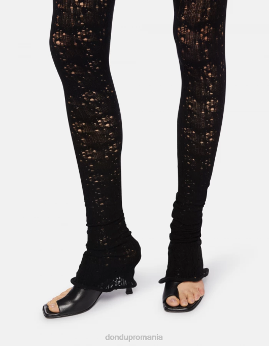 femei pantaloni super skinny din dantelă V84D172 îmbrăcăminte negru DONDUP