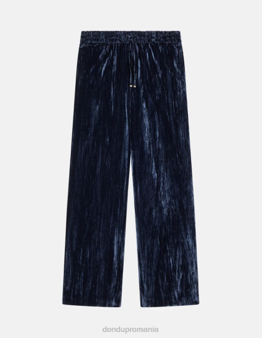 femei pantaloni de jogging din catifea marisol V84D148 îmbrăcăminte albastru marin DONDUP