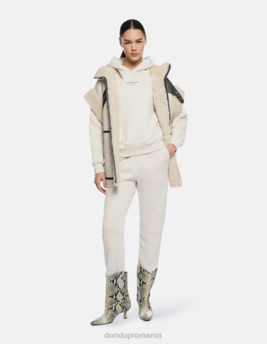 femei pantaloni de jogging din fleece cu fiti regulate V84D140 îmbrăcăminte lievito DONDUP