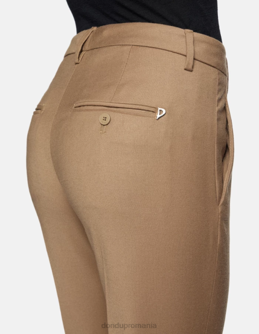 femei nima pantaloni largi de flanel V84D221 îmbrăcăminte cămilă DONDUP