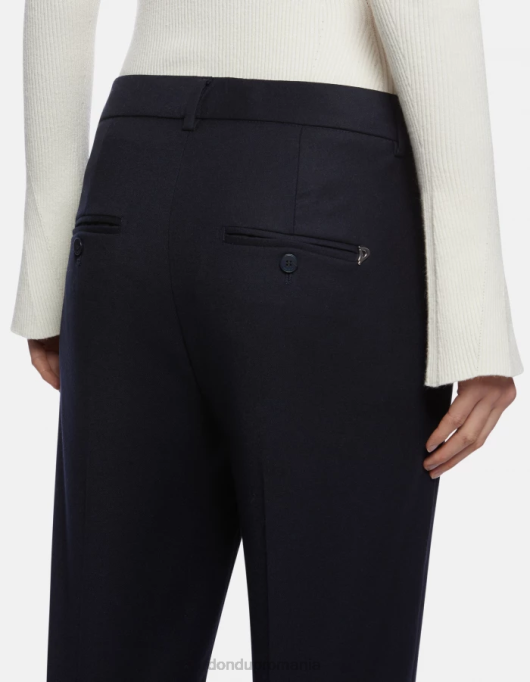 femei nima pantaloni largi de flanel V84D222 îmbrăcăminte albastru marin DONDUP