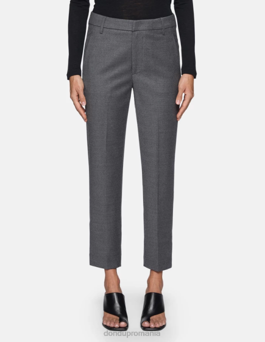 femei nima pantaloni largi de flanel V84D223 îmbrăcăminte gri DONDUP