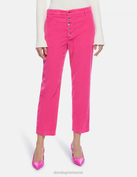 femei nima pantaloni largi din catifea V84D136 îmbrăcăminte orhidee DONDUP