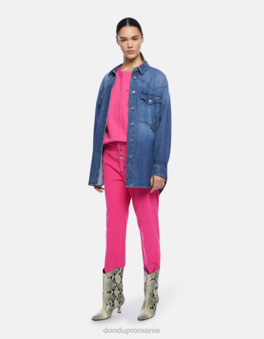 femei nima pantaloni largi din catifea V84D136 îmbrăcăminte orhidee DONDUP