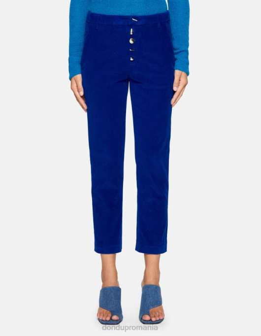 femei nima pantaloni largi din catifea V84D138 îmbrăcăminte albastru regal DONDUP