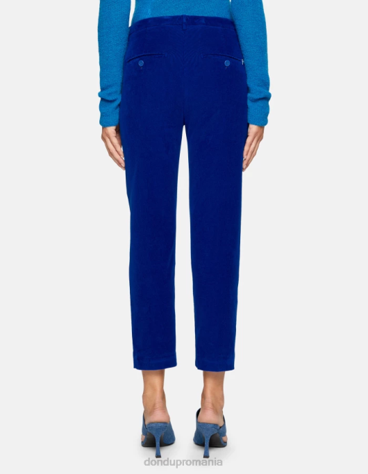 femei nima pantaloni largi din catifea V84D138 îmbrăcăminte albastru regal DONDUP