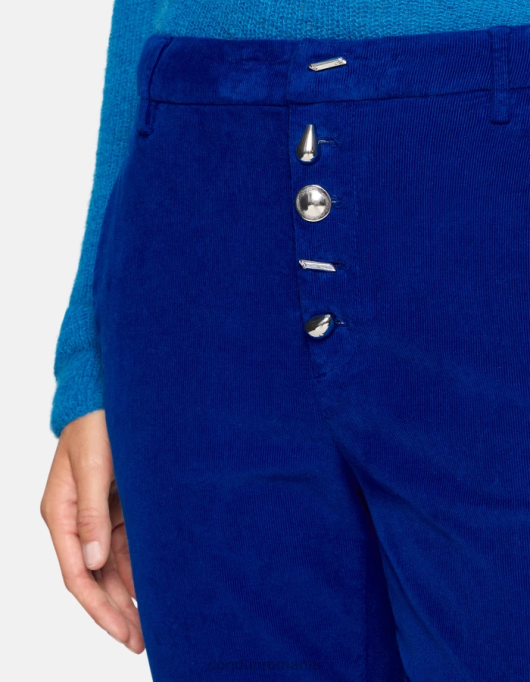 femei nima pantaloni largi din catifea V84D138 îmbrăcăminte albastru regal DONDUP