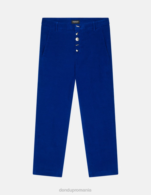 femei nima pantaloni largi din catifea V84D138 îmbrăcăminte albastru regal DONDUP