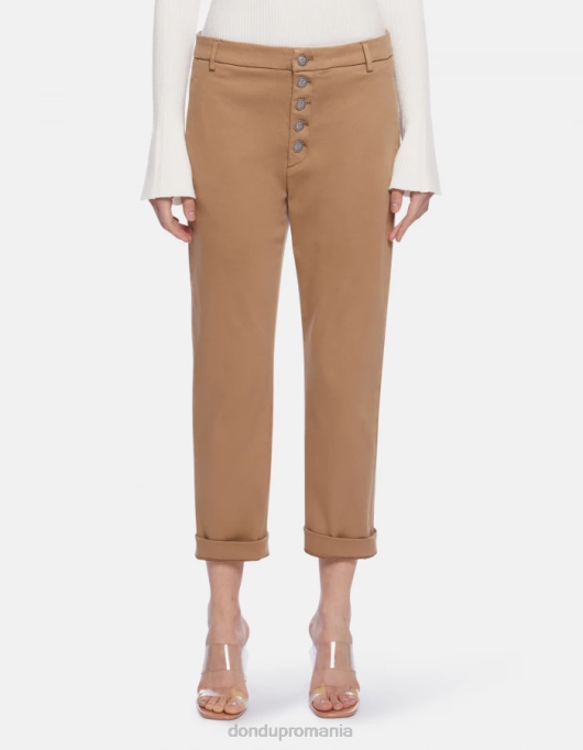 femei nima pantaloni largi din tricotină V84D232 îmbrăcăminte nisip DONDUP