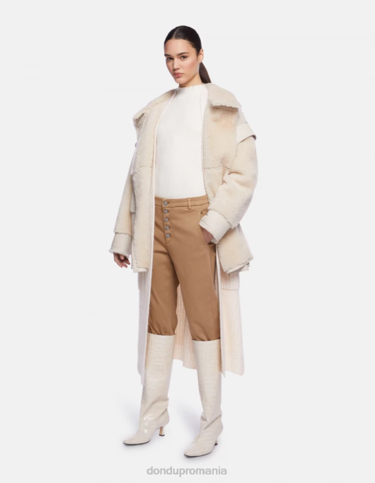 femei nima pantaloni largi din tricotină V84D232 îmbrăcăminte nisip DONDUP