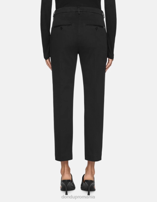 femei nima pantaloni largi din tricotină V84D234 îmbrăcăminte negru DONDUP