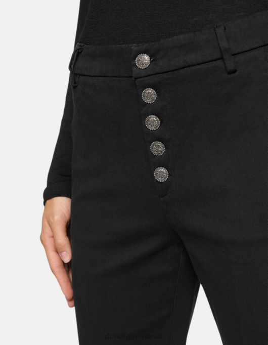 femei nima pantaloni largi din tricotină V84D234 îmbrăcăminte negru DONDUP