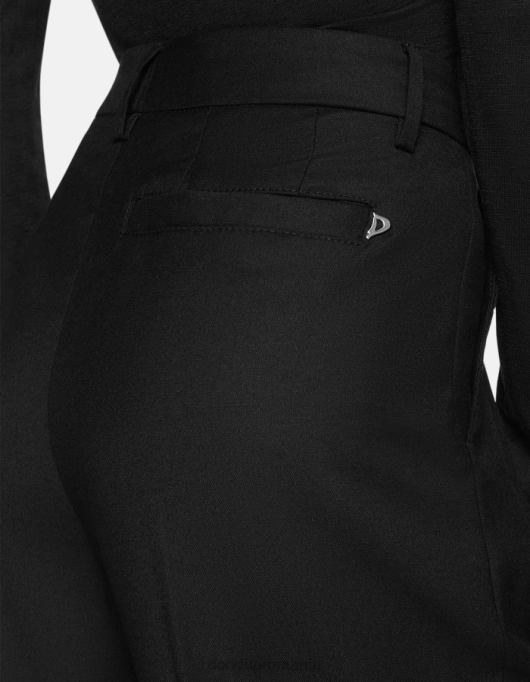 femei pantaloni largi de flanel daly V84D195 îmbrăcăminte negru DONDUP