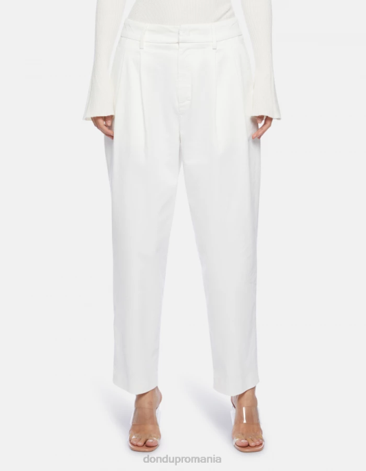 femei pantaloni largi din bumbac Sheryl V84D238 îmbrăcăminte alabastru DONDUP