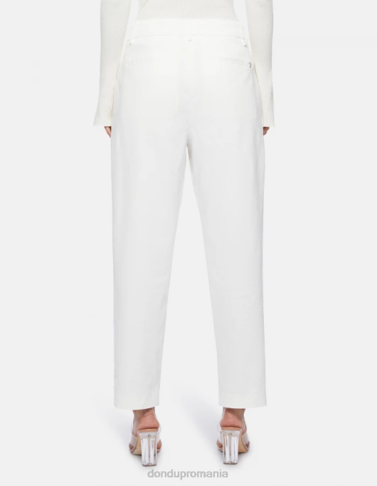femei pantaloni largi din bumbac Sheryl V84D238 îmbrăcăminte alabastru DONDUP