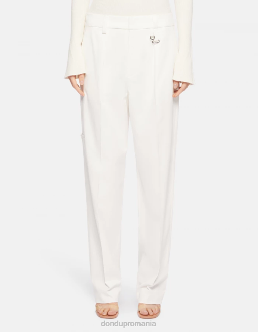 femei pantaloni largi din bumbac kylie V84D213 îmbrăcăminte alabastru DONDUP