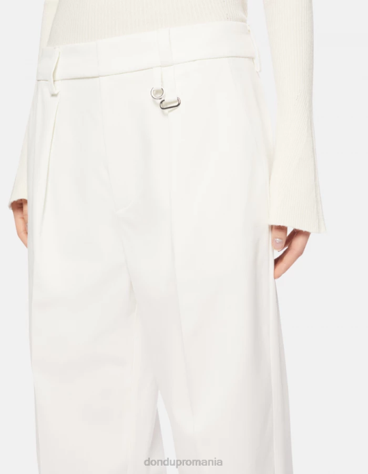 femei pantaloni largi din bumbac kylie V84D213 îmbrăcăminte alabastru DONDUP