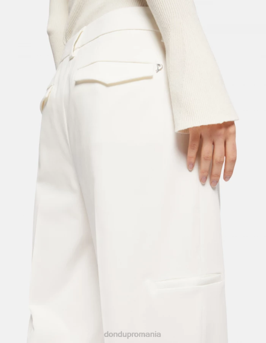 femei pantaloni largi din bumbac kylie V84D213 îmbrăcăminte alabastru DONDUP