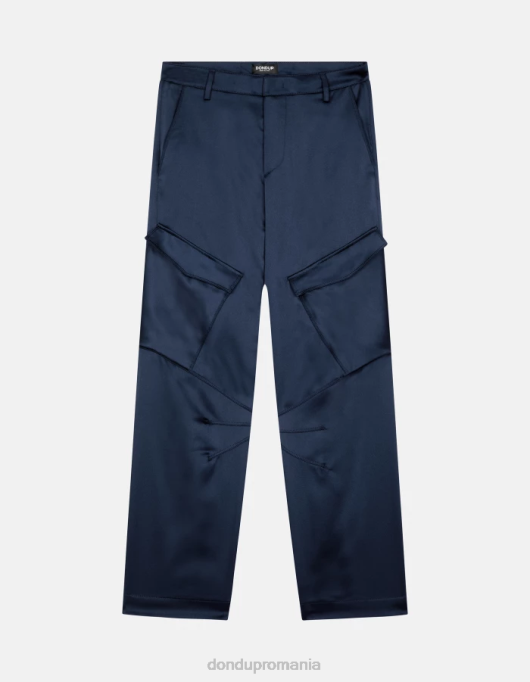 femei pantaloni largi din satin camila V84D199 îmbrăcăminte albastru DONDUP