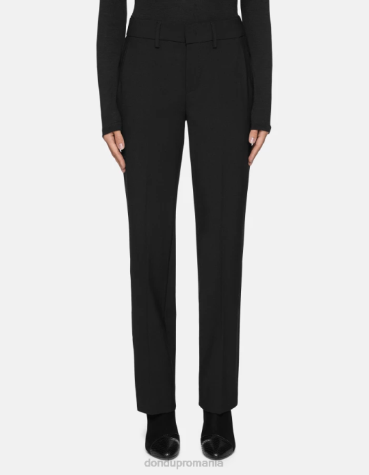 femei pantaloni meli de lână de 30 de inci V84D240 îmbrăcăminte negru DONDUP