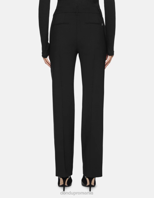 femei pantaloni meli de lână de 30 de inci V84D240 îmbrăcăminte negru DONDUP
