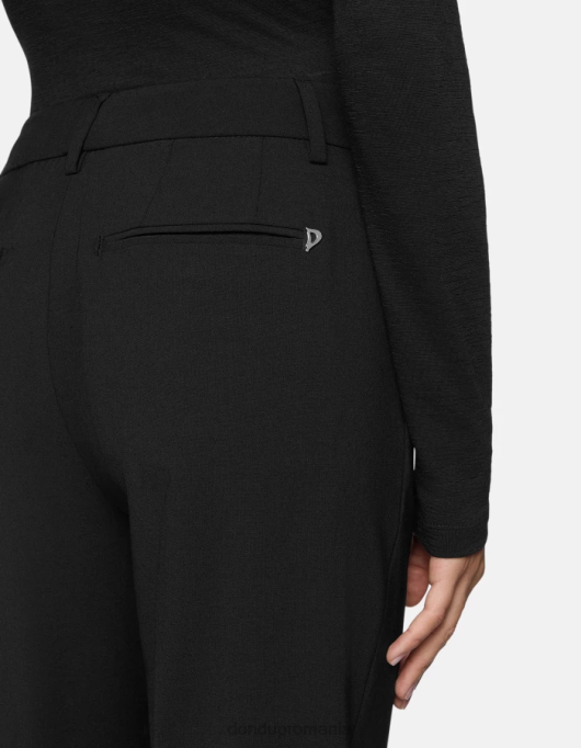 femei pantaloni meli de lână de 30 de inci V84D240 îmbrăcăminte negru DONDUP