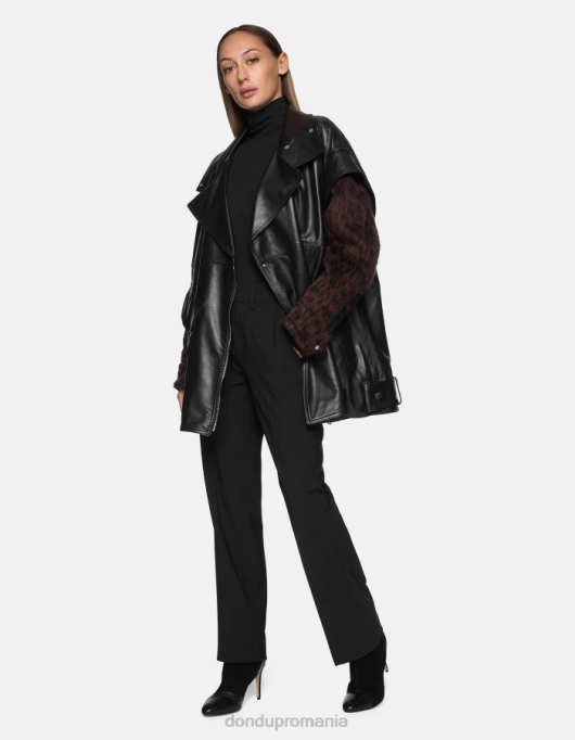 femei pantaloni meli de lână de 30 de inci V84D240 îmbrăcăminte negru DONDUP
