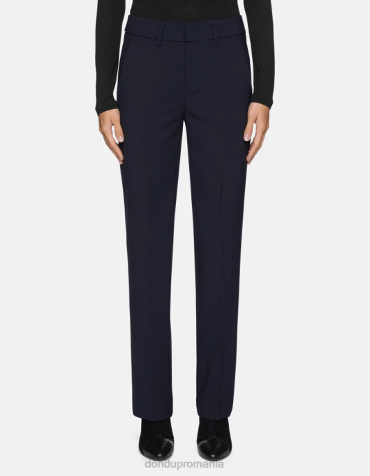 femei pantaloni meli de lână de 30 de inci V84D241 îmbrăcăminte albastru marin DONDUP
