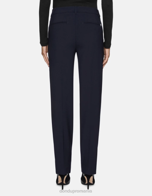 femei pantaloni meli de lână de 30 de inci V84D241 îmbrăcăminte albastru marin DONDUP
