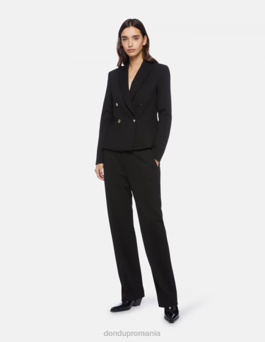 femei pantaloni meli largi din jerseu de 30 inch V84D227 îmbrăcăminte negru DONDUP