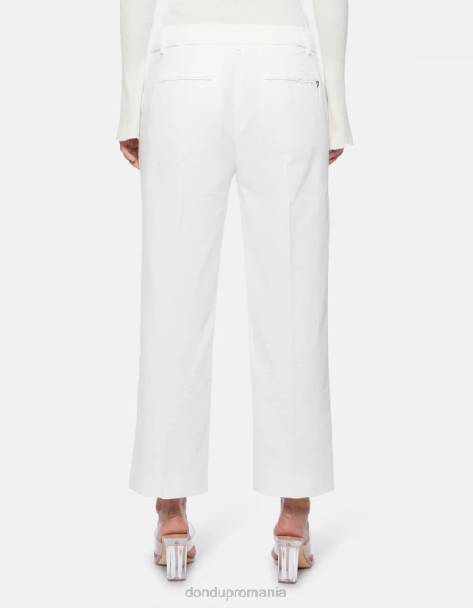 femei pantaloni tăiați din satin meli V84D224 îmbrăcăminte alabastru DONDUP