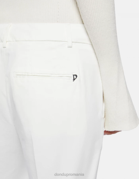 femei pantaloni tăiați din satin meli V84D224 îmbrăcăminte alabastru DONDUP