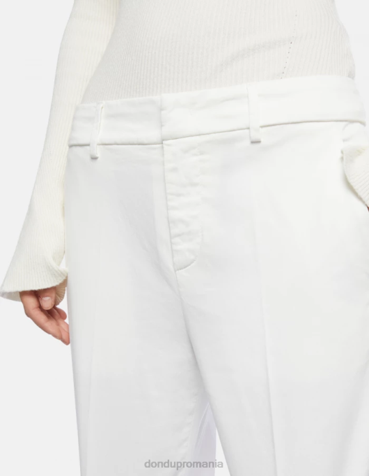 femei pantaloni tăiați din satin meli V84D224 îmbrăcăminte alabastru DONDUP
