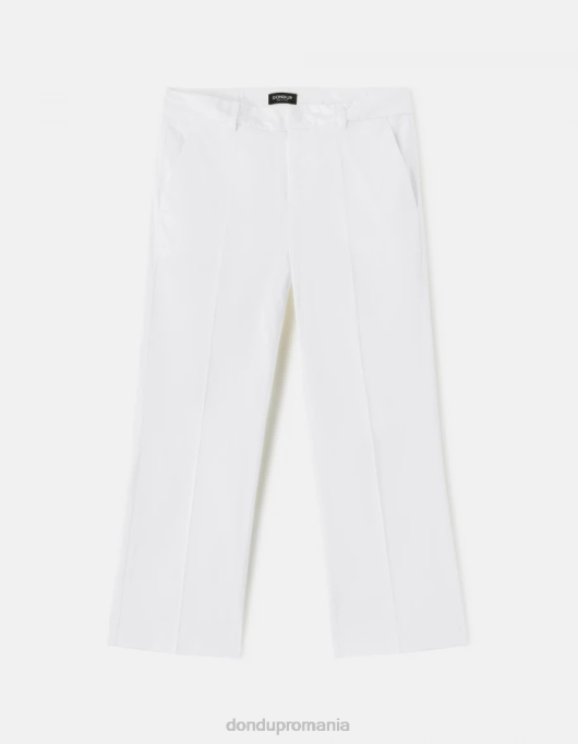 femei pantaloni tăiați din satin meli V84D224 îmbrăcăminte alabastru DONDUP