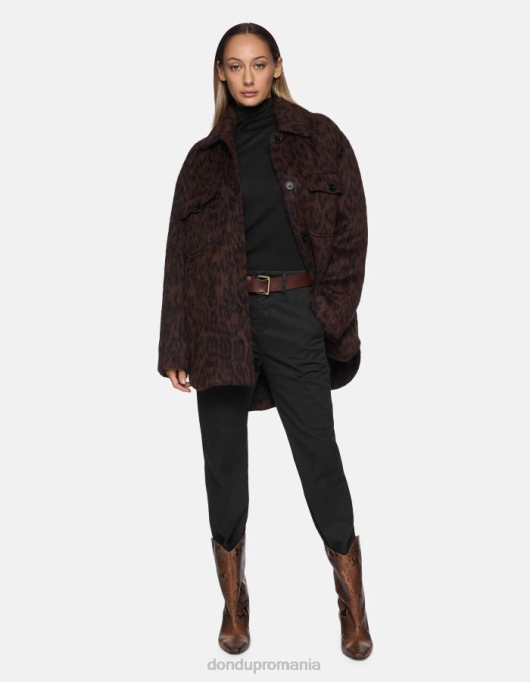 femei pantaloni tăiați din satin meli V84D225 îmbrăcăminte negru DONDUP