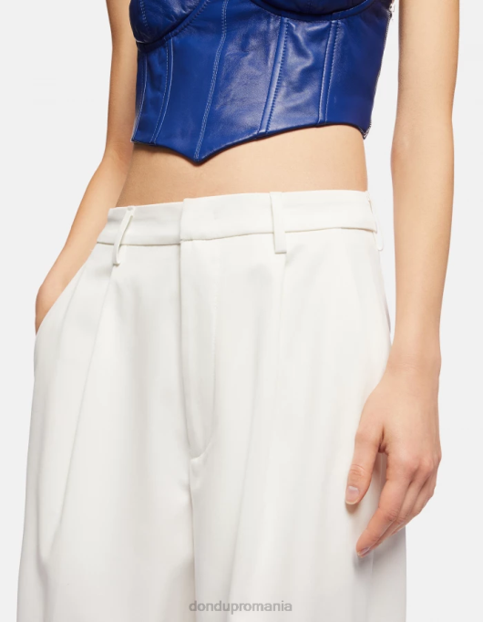 femei tru pantaloni largi din bumbac V84D214 îmbrăcăminte alabastru DONDUP