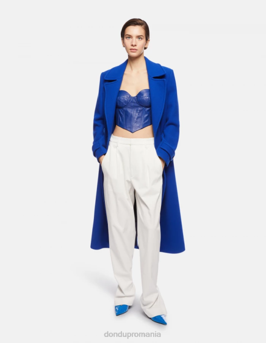 femei tru pantaloni largi din bumbac V84D214 îmbrăcăminte alabastru DONDUP