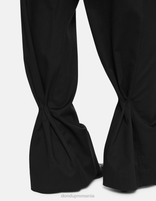 femei tru pantaloni largi din bumbac V84D215 îmbrăcăminte negru DONDUP