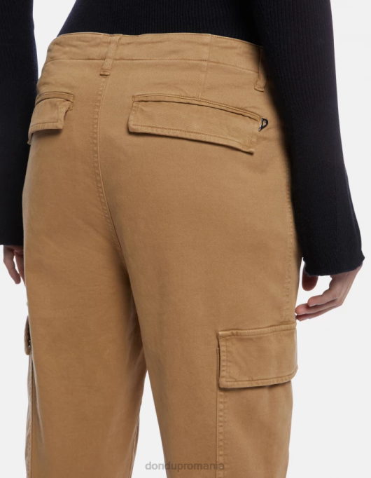 femei pantaloni cargo din bumbac eve V84D162 îmbrăcăminte nisip DONDUP
