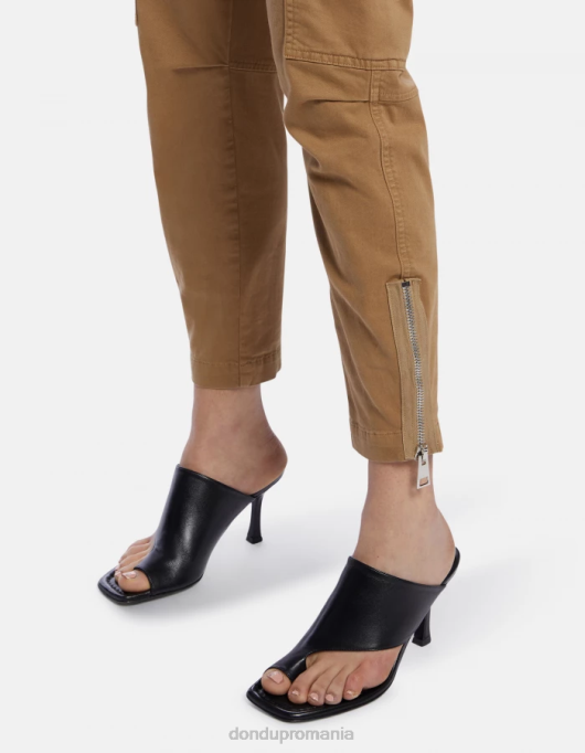 femei pantaloni cargo din bumbac eve V84D162 îmbrăcăminte nisip DONDUP