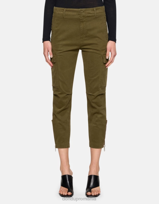 femei pantaloni cargo din bumbac eve V84D163 îmbrăcăminte verde armată DONDUP