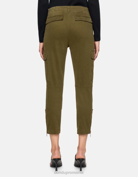 femei pantaloni cargo din bumbac eve V84D163 îmbrăcăminte verde armată DONDUP