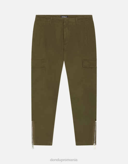 femei pantaloni cargo din bumbac eve V84D163 îmbrăcăminte verde armată DONDUP