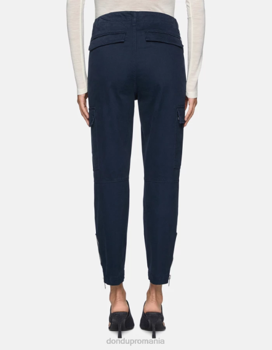 femei pantaloni cargo din bumbac eve V84D164 îmbrăcăminte albastru marin DONDUP
