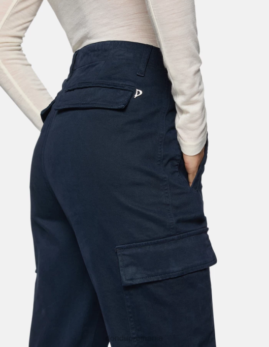 femei pantaloni cargo din bumbac eve V84D164 îmbrăcăminte albastru marin DONDUP