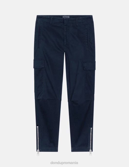 femei pantaloni cargo din bumbac eve V84D164 îmbrăcăminte albastru marin DONDUP