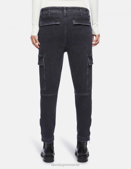 femei pantaloni cargo eve stretch din denim V84D160 îmbrăcăminte negru DONDUP